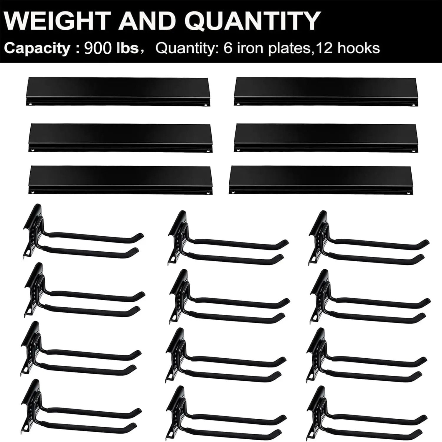 Wallmaster Garage Storage Organization Wall Mount, Garden Tool Rack Organizer Heavy Duty Folding Chair Hangers with 12 Adjustable Hooks 96inch Tracks Max Load 900lb by GreenHaven Gardens