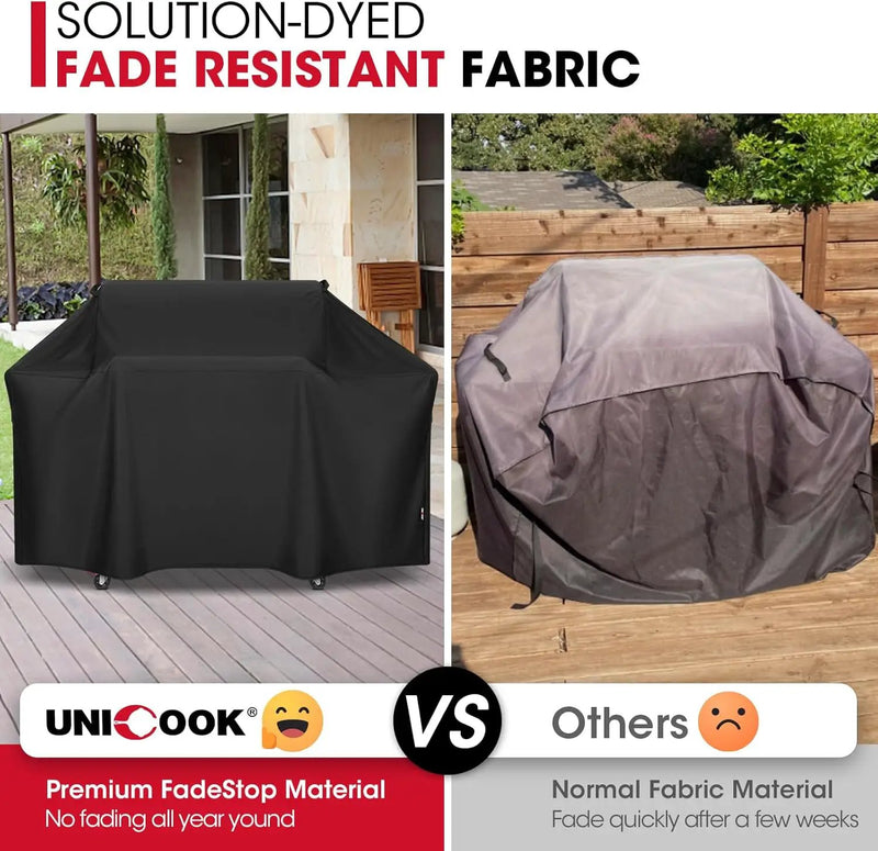 Unicook Grill Cover Compatible with Weber Genesis 400 Series, Heavy Duty Waterproof Outdoor BBQ Cover, Fade Resistant Barbecue Protector, Compared to Weber 7758, Fits Grills up to 69 Inches Wide by GreenHaven Gardens