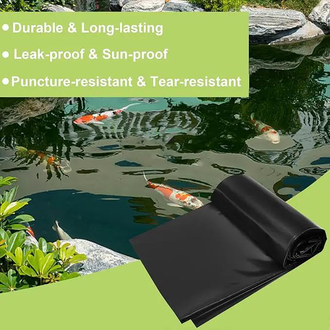 10 x 10 FT Pond Liner, 20 Mil Fish Pond HDPE Liner, Pond Liners for Outdoor Ponds, Koi Ponds, Garden Fountain, Waterfall by GreenHaven Gardens