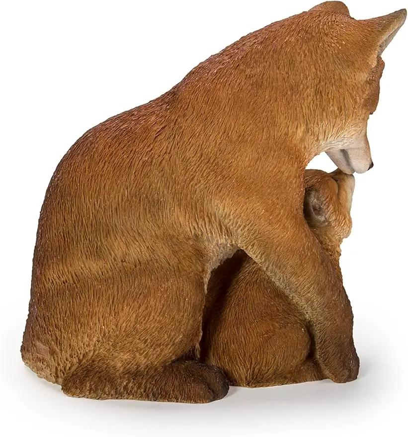 Hi-Line Gift Cuddling Mother and Baby Fox Garden Statue, Brown (87719-I) by GreenHaven Gardens