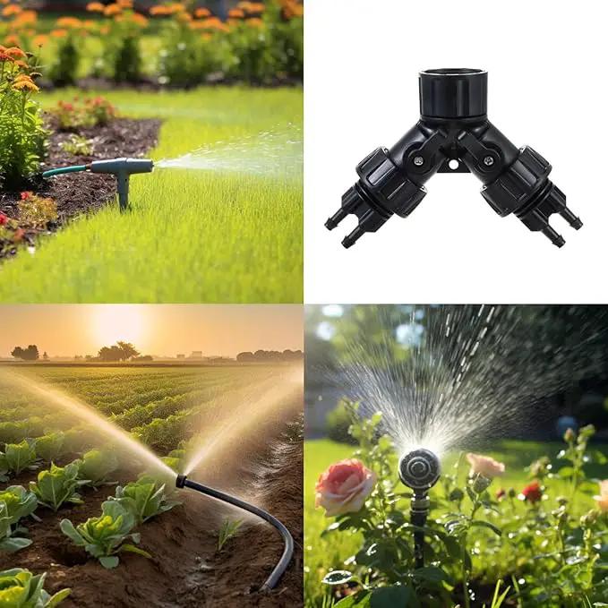 6pcs Garden Hose Adapters Kit, 2 Way Y Water Splitter Connector with 3/4'' Faucet Convert to 1/4'' Drip Irrigation Tubing Adapters, Garden Outdoor Watering Hose Connectors Set by GreenHaven Gardens