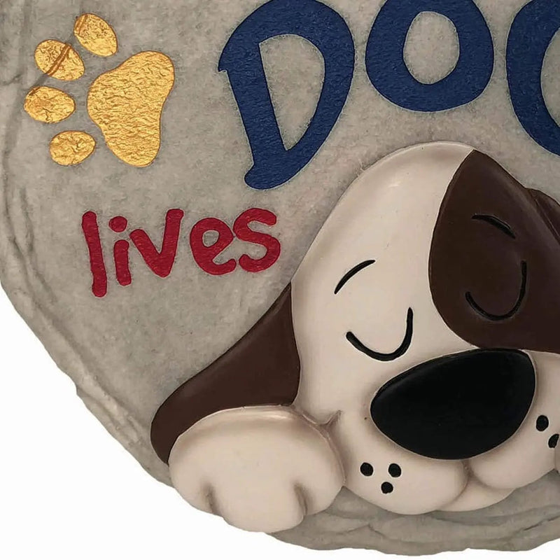 Spoontiques - Garden Décor - Spoiled Rotten Dog Stepping Stone - Decorative Stone for Garden by GreenHaven Gardens