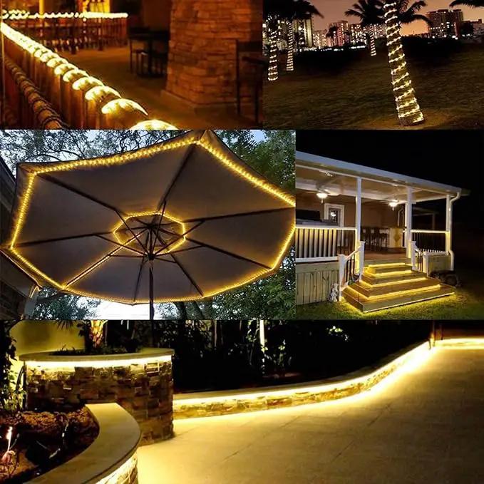 100ft LED Rope Lights Outdoor, 720 LED Connectable and Flexible Tube Lights with 8 Modes, Waterproof LED Rope Lighting for Garden, Patio, Pool, Bedroom, Party, Indoor Outdoor Decoration (Warm White) by GreenHaven Gardens