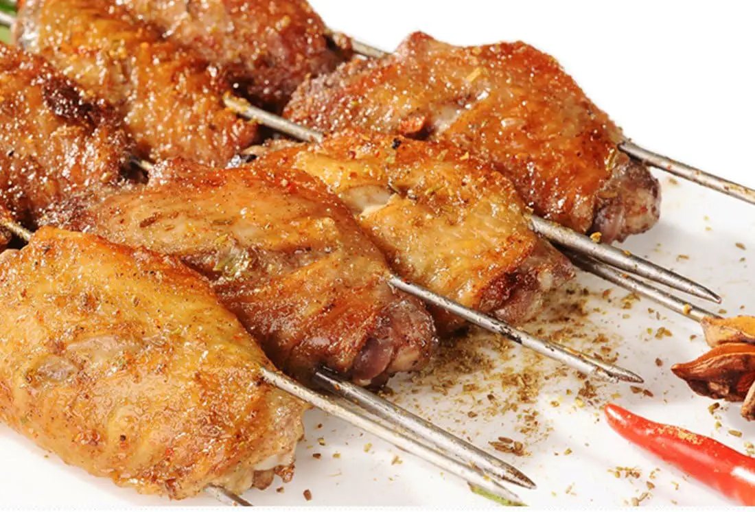 12 Inch Barbecue Skewers, Stainless Steel BBQ Skewers, Shish Kebab Kabob Skewers 12Pcs by GreenHaven Gardens