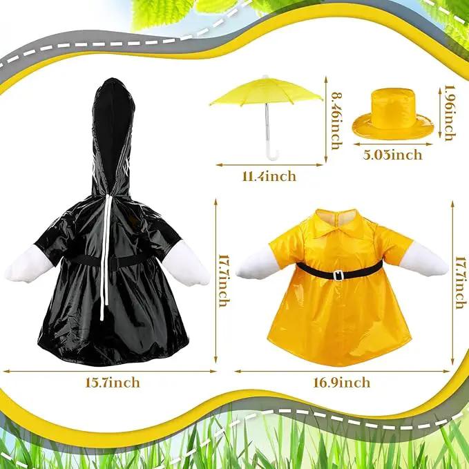 Frienda 2 Set Porch Goose Outfits Clothes 23 Inch Garden Raincoat Flag Bee Fishing Style Goose Costume for Lawn Patio Valentine's Day Decor by GreenHaven Gardens