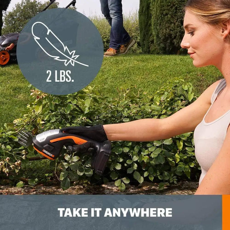 WORX WG801 20V 2 in 1 Cordless Hedge Trimmer, 4" Grass Shear & 8" Shrub Trimmer with 2 Blades, Battery & Charger Included by GreenHaven Gardens