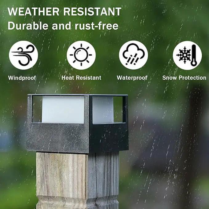 Viewsun 8 Pack Solar Post Cap Lights, Outdoor Garden Solar Powered Fence Post Cap Lights with SMD LEDs Waterproof Light Decorative for Fence Deck or Patio Decor, Fits 4x4, 5x5 or 6x6 Wooden Posts by GreenHaven Gardens