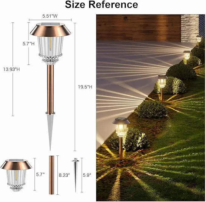 XMCOSY+ Solar Pathway Lights Outdoor - 6 Pack Solar Garden Lights, 10-40 LM Dimmable Solar Lights Outdoor Waterproof Auto On/Off IP 65 Solar Powered Landscape Lighting for Patio Walkway Driveway by GreenHaven Gardens