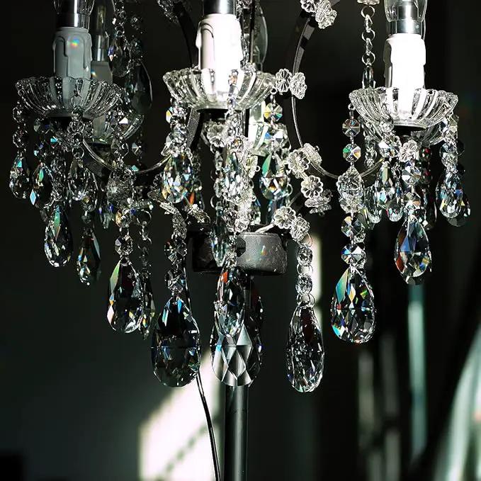 1ft 6pcs Teardrop Crystals Garland, Chandelier Hanging Crystals Beads Chain for Home Wedding Decoration Clear GOLDENHAITAI by GreenHaven Gardens