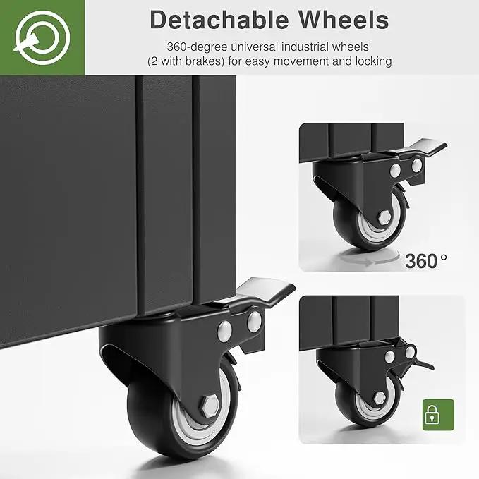 Casaphoria Metal Raised Garden Bed with Trellis and Wheels, 47"x47"x16" Planter Box for Climbing Plants, Vegetables & Vines, Features Drainage Holes and Privacy Screen (Black-Helen) by GreenHaven Gardens