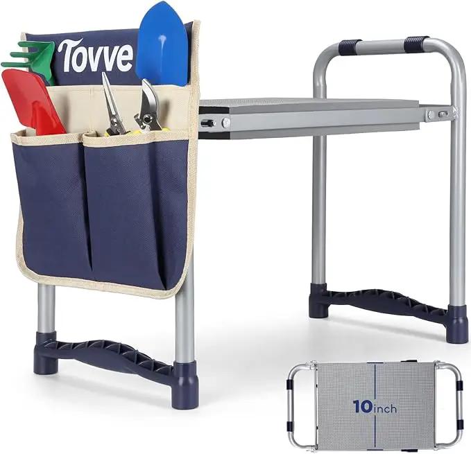 Upgraded Garden Kneeler and Seat with Thicken & Widen Soft Kneeling Pad, Heavy-Duty Foldable Garden Stool with Large Garden Tool Bag, Portable Garden Bench Gardening Gifts for Women, Seniors by GreenHaven Gardens