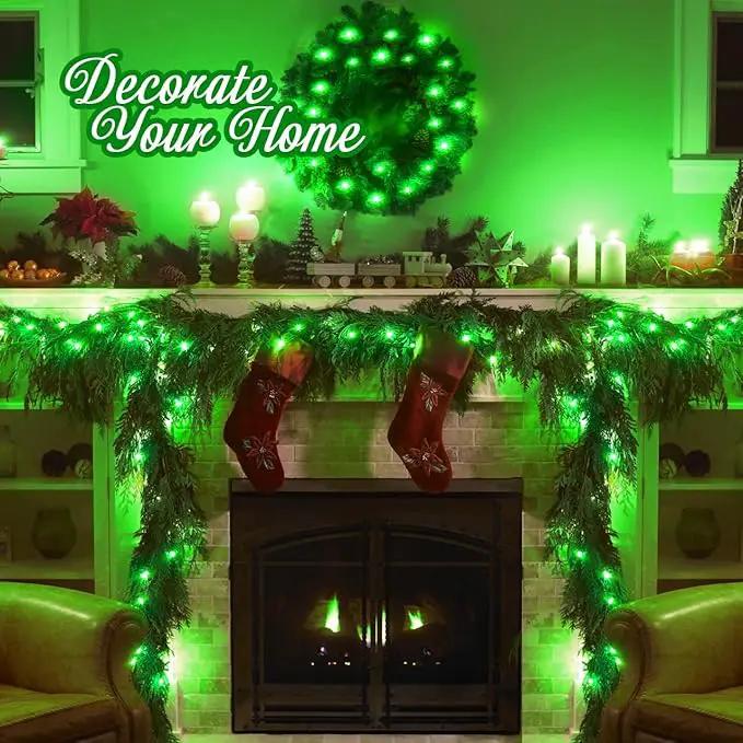 JMEXSUSS Connectable 100 LED Green Halloween Lights, 8 Modes Plug-in Green Christmas Lights Indoor, 33ft Clear Wire Twinkle String Light Outdoor for Halloween Christmas Tree Xmas Decor by GreenHaven Gardens