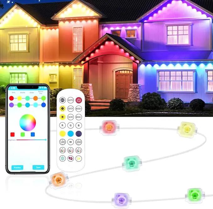 Permanent Outdoor Lights for House,50FT Eave Lamps with 30 RGB LED,IP67 Waterproof Year-Round Outdoor Decorative Lights with APP & Remote Control for Garden Party Christmas Holidays by GreenHaven Gardens