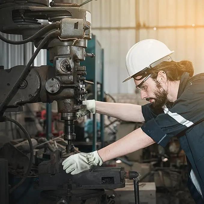 HLDD HANDLANDY Leather Work Gloves for Men & Women, Adjustable Wrist Cowhide Gardening Glove with Reinforced Palm for Driver by GreenHaven Gardens
