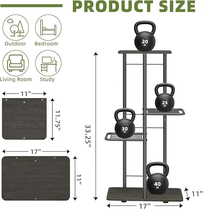 Simple Trending Plant Stand Shelf Indoor Outdoor Waterproof, 4-Tier 5 Potted Heavy Duty Metal Tall Flower Holder for Multiple Corner Display by GreenHaven Gardens