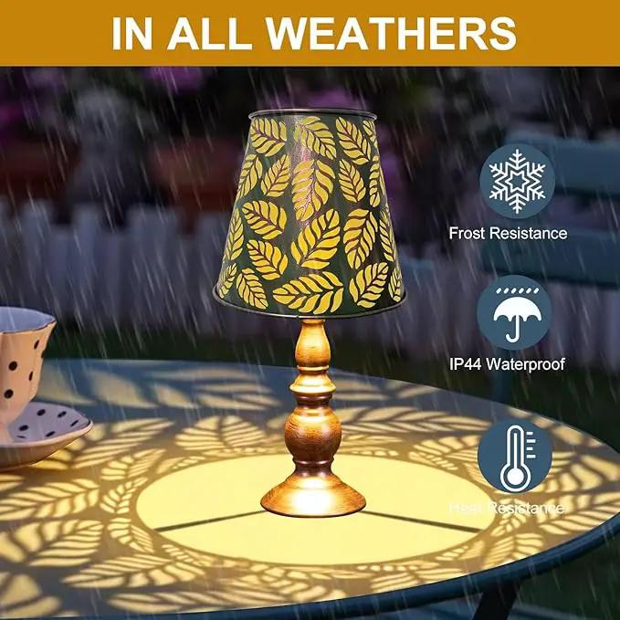 Pearlstar Solar Table Lamps - Leaf Garden Waterproof Cordless Solar Table Lamps for Patio Garden Pathway Yard by GreenHaven Gardens