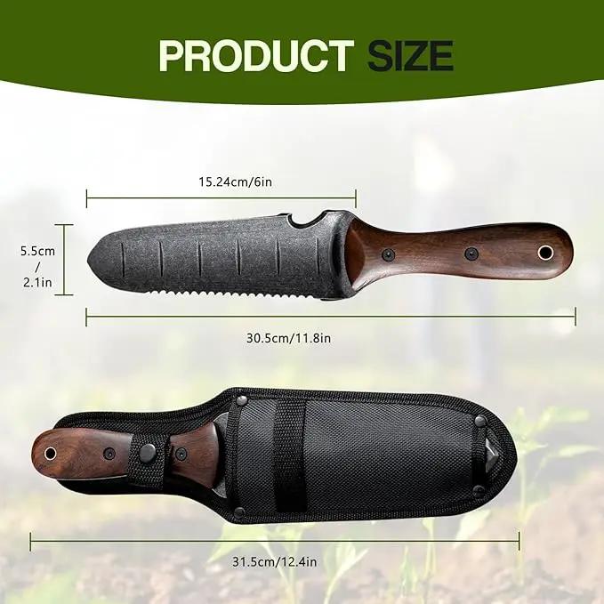 Gracfulcub Garden Knife for Weeding, Garden Tools with Sheath, Full-Tang Wood Handle, 7" Stainless Steel Blade with Cutting Edge by GreenHaven Gardens