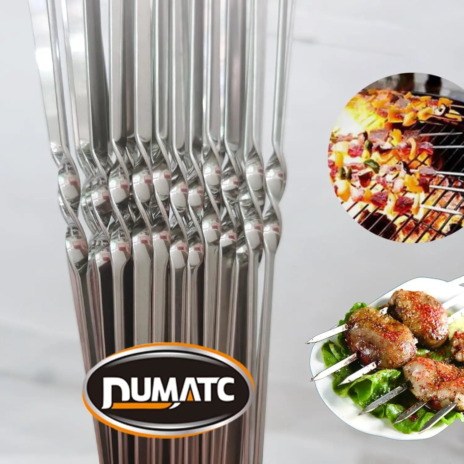 Titan 304 Stainless Steel Skewers for Grilling – 30PCS Heavy-Duty Flat BBQ Skewers with Storage Tube | Food-Grade, Rust-Proof & Dishwasher Safe | 13.2" Kebab Sticks for Meat, Veggies & Shrimp by GreenHaven Gardens