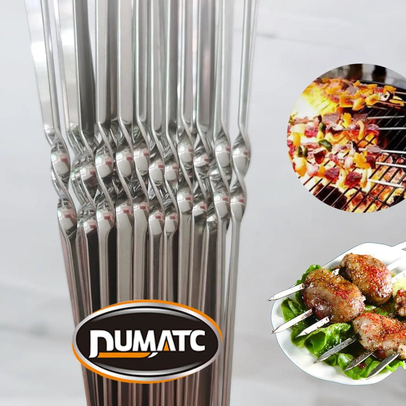 Titan 304 Stainless Steel Skewers for Grilling – 30PCS Heavy-Duty Flat BBQ Skewers with Storage Tube | Food-Grade, Rust-Proof & Dishwasher Safe | 13.2" Kebab Sticks for Meat, Veggies & Shrimp by GreenHaven Gardens