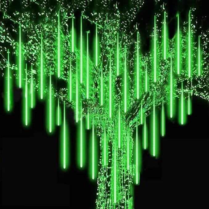 High Brightness 10 Tube 540 LED 20 Inch Meteor Shower Rain Lights Cascading Falling Rain Outdoor Lights for Christmas Roof Eaves Tree Decoration Icicle Raindrop by GreenHaven Gardens