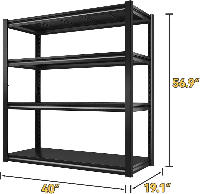Raybee 40" W Garage Shelving Heavy Duty Storage Shelves 56.9" H Metal Shelving Heavy Duty Load 1600LBS Adjustable Metal Shelves for Storage for Pantry Kitchen 40" W x 19.1" D x 56.9" H 2 Pack by GreenHaven Gardens