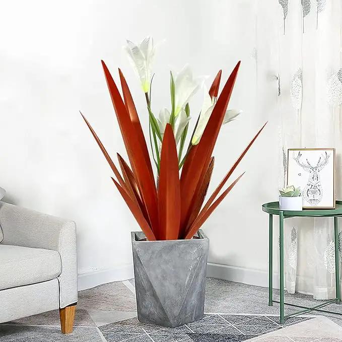 Homight Metal Agave Plant Outdoor Decoration Outdoor Garden Decoration Lily Mexican Yard Art Plant Garden Agave Lily Decorative Garden Gift… (3 Big White Lilies) by GreenHaven Gardens