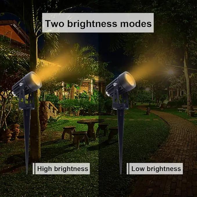 APONUO Metal Solar Spot Lights Outdoor with 9.8ft Cable Solar Powered Landscape Lighting Low Voltage IP65 Waterproof Auto On/Off for Outside Garden Yard Landscape Pathway Garage-Warm White(1-in-1) by GreenHaven Gardens