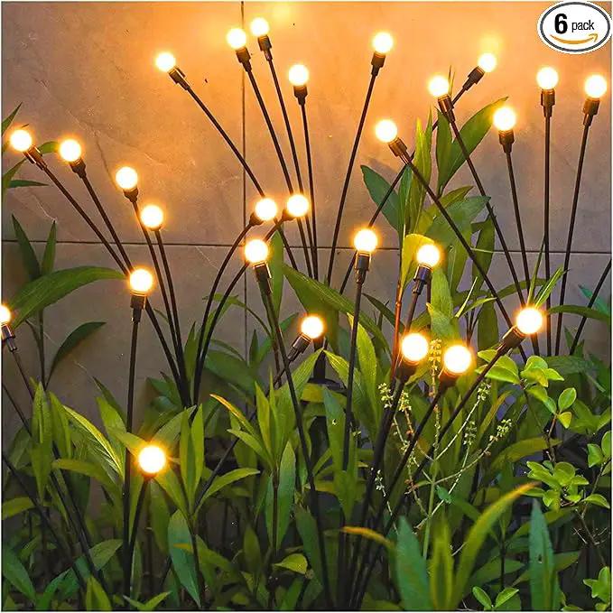 TONULAX Solar Garden Lights - Upgraded Solar Swaying Light, Sway by Wind, Outdoor Lights, Yard Patio Pathway Decoration, High Flexibility Iron Wire & Heavy Bulb Base, Warm White(6 Pack) by GreenHaven Gardens