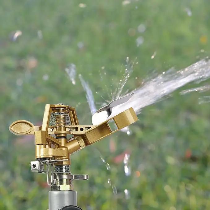2 Pack Zinc Alloy Impact Sprinklers for Yard, Stainless Steel Pulsating Water Sprinkler Head on Spike Base, Adjustable Water Sprinklers for Large Area Patio Lawn Garden Irrigation by GreenHaven Gardens