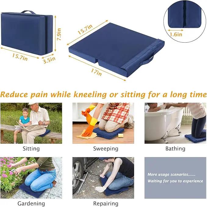 Patented Garden Kneeler and Seat Heavy Duty, Upgraded Garden Bench with Thicker Wider Soft Detachable Kneeling Pad, with 2 Tool Store Pouches, Nice for Mother Father Gardeners by GreenHaven Gardens