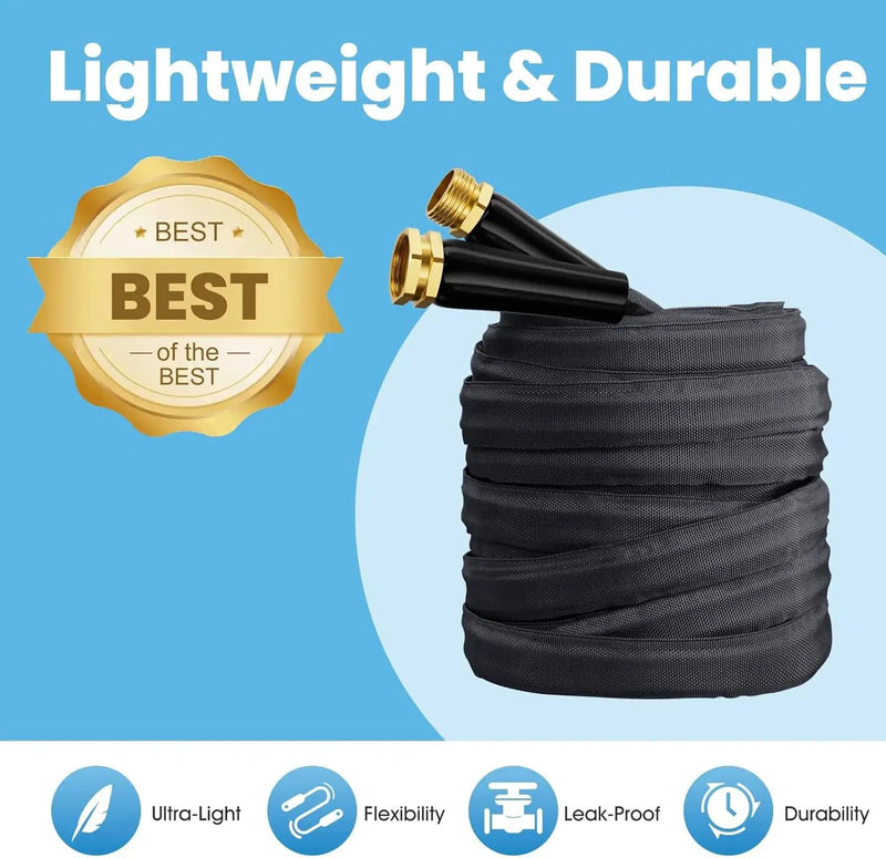 2025 Upgraded 75FT Non-Expanding Garden Hose, Lightweight, Flexible Ultra-Light Water Hose, Burst-Resistant, Lead-Free, Anti-Kink, High-Pressure by GreenHaven Gardens