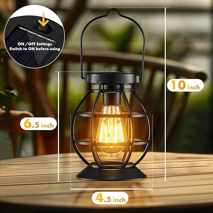 2 Pack Solar Lanterns Outdoor Hanging Lantern Lights, Metal Decor Lantern, Waterproof LED Decorative Garden Light - Garden Decoration for Patio, Yard, Pathway, Landscape by GreenHaven Gardens