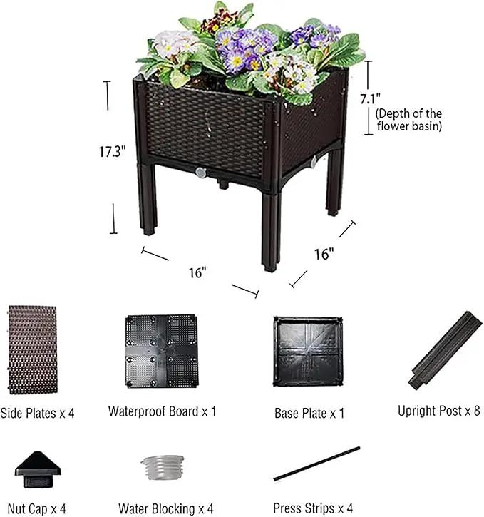 Planter for Outdoor Plants with Legs Raised Garden Bed Planter Box Elevated Garden Boxes Plant pots Perfect for Garden Patio Balcony Deck to Planting Flowers Vegetables Tomato and Herbs by GreenHaven Gardens