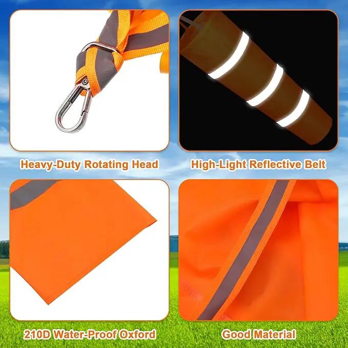 10 Pcs Airport Windsocks 40 Inch Outdoor Hanging Heavy Duty Wind Direction Measurement Wind Sock Windsocks with Reflective Belt for Outdoors Airport Farm Park (Orange) by GreenHaven Gardens