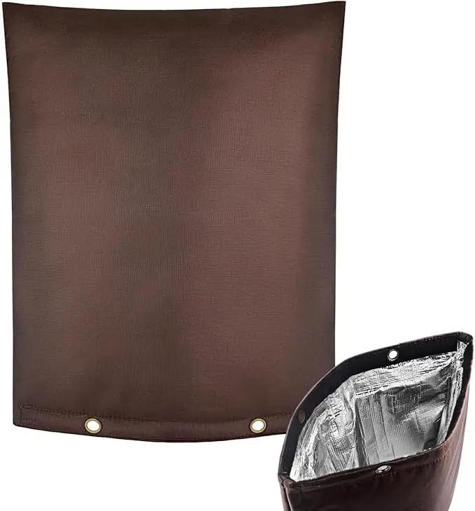 Outdoor Backflow Preventer Cover - 16''W x 20''H, Winter Freeze & Weatherproof Protection for Irrigation Pipes & Sprinkler Valves- Brown by GreenHaven Gardens