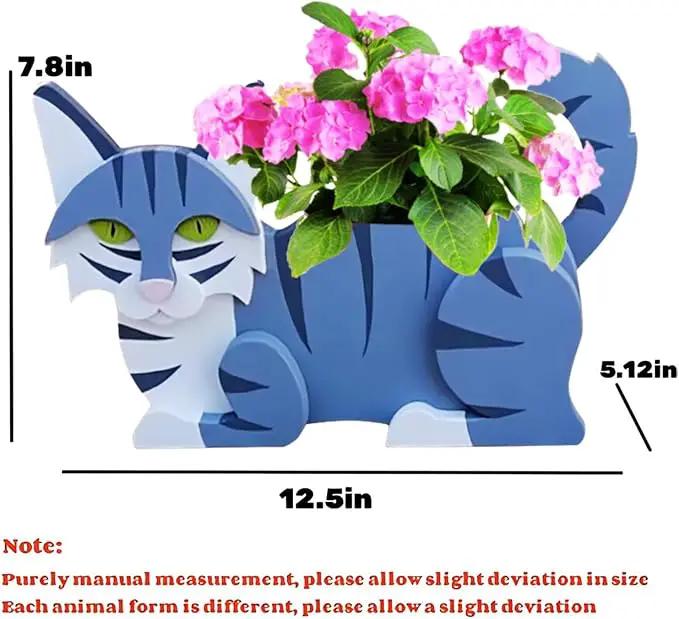 Sapphire White Cat Planter Plant Pots,Cute Garden Cat Flower Planter,Cat Planters Birthday Gifts for Women,Office,Indoor/Outdoor Decor（12.5 * 5.12 * 7.8in） by GreenHaven Gardens