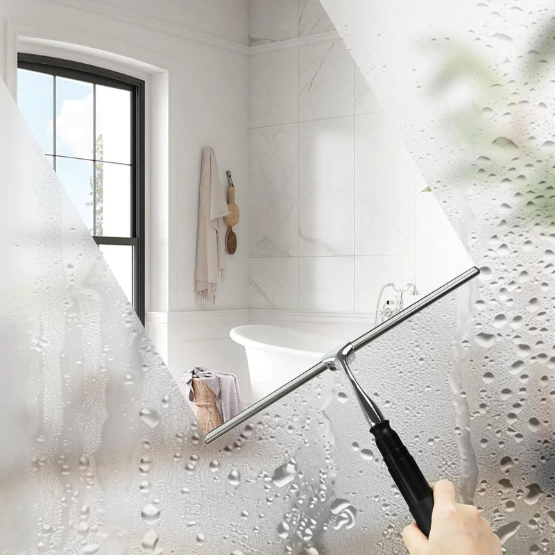 12-51’’ Telescopic Window Squeegee for Home, 2 in 1 Window Cleaning Squeegee Kit, Shower Squeegee for Glass Doors, Outdoor extendable Window Cleaner Tool for Floor Tile Wall Car Windshield by GreenHaven Gardens