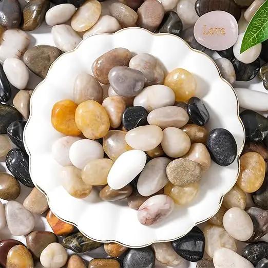 SIDONG 10 LB Mixed River Rocks, 0.3-0.5 Inches High Polished Pebbles for Indoor Plants, Aquarium Rocks Used in Fish Tank, Decorative Stones for Plants, Vases, Home Décor, Crafting, Garden Landscaping by GreenHaven Gardens