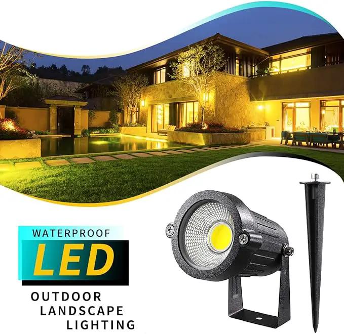 LED Landscape Lights,5W 120V AC Outdoor Pathway Garden Yard Spotlight,IP65 Waterproof Garden Flood Light,Outdoor Spotlight with Stake,UL Cord 5-ft with Plug (Pack of 1, Daylight White) by GreenHaven Gardens