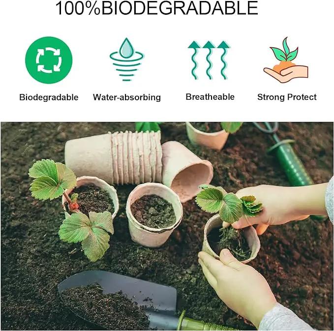 JERIA 50-Pack 3.15 Inch Peat Pots for Seedling with 50 Pcs Plant Labels,Outdoor Garden Germination Nursery Pots,Biodegradable Seed Starter Pots Kits by GreenHaven Gardens