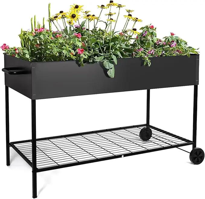 MIXC 50 * 26 * 31 Large Metal Raised Garden Beds with Legs, Elevated Planter Boxes Outdoor Raised for Gardening, Bigger Planter Box for Vegetable Flower Herb by GreenHaven Gardens