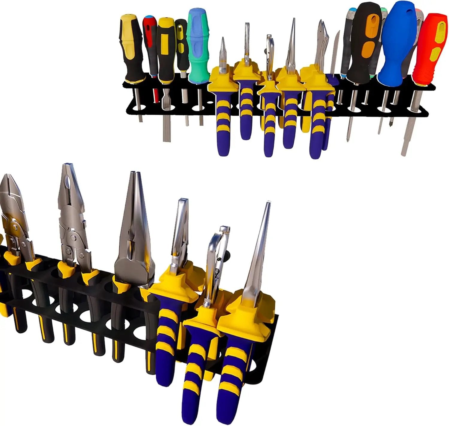 Screwdriver Organizer, Pliers Rack, Heavy Duty Wall Mounted Tool Storage Rack, Hand Tools Organizer, Metal Organizer for Garage Workshop, Garage Wall Mount，15.75 Inch by GreenHaven Gardens