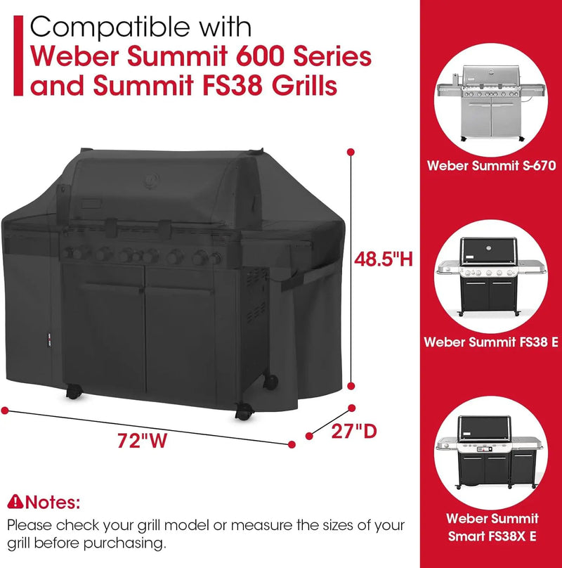 Unicook Grill Cover Compatible with Weber Summit 600 Series and Summit Smart Gas Grills, Heavy Duty Waterproof Outdoor BBQ Cover, Fade Resistant Gas Grill Protector, Compared to Weber 7109 by GreenHaven Gardens