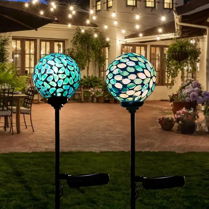 VCUTEKA Solar Lights Outdoor Decorative, Mosaic Solar Garden Light Waterpoof LED Pathway Stake Light for Landscape Lawn Patio Yard Decoration, 2 Pack by GreenHaven Gardens