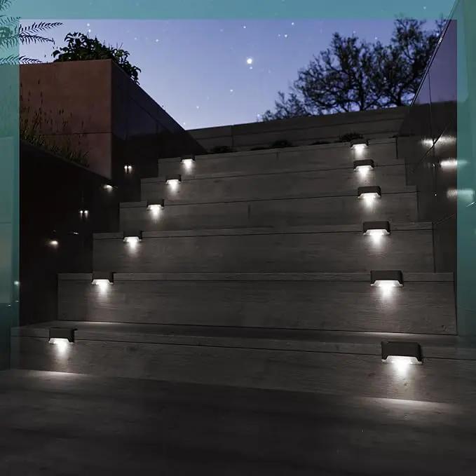 GIGALUMI Solar Deck Lights Outdoor, 16 Pack Waterproof LED Solar Lights for Stairs, Step, Fence, Railing, Yard and Patio (Cool White) by GreenHaven Gardens
