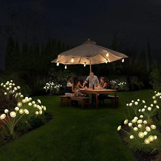 Solar Garden Lights, 4-Pack Dual Mode LED Solar Mushroom Lights, Waterproof Firefly Outdoor Decor for Yard, Patio, and Pathway – Warm White Jellyfish Ambiance by GreenHaven Gardens