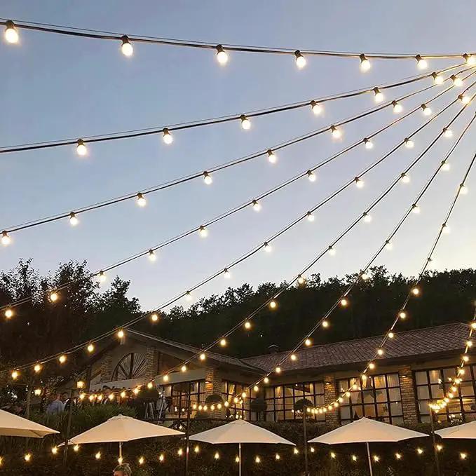 Outdoor String Lights, 100Ft G40 Globe Patio Lights Waterproof with 100 Warm White Bulbs, Connectable Hanging Backyard Light for Outside Garden Balcony Holiday Party Decor-Black by GreenHaven Gardens
