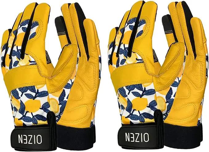 2 Pair Cowhide Leather Thorn Proof & Puncture Resistant Gardening Gloves for Women and Men, Touchscreen Compatible Working Gloves for Weeding, Digging, Planting, Gardening Gifts for Women (Medium) by GreenHaven Gardens
