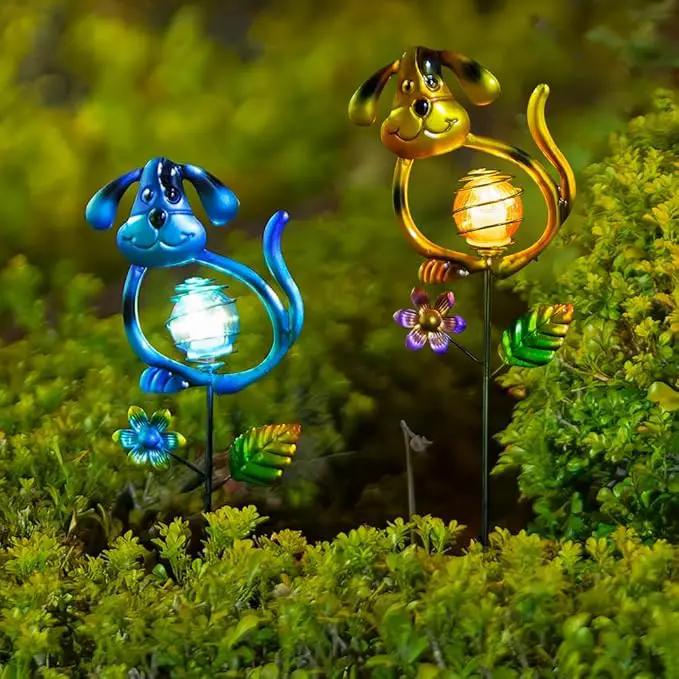 Solar Outdoor Garden Lights,27.4''H Dog Solar Figurine Lights,Waterproof Solar Decorative Garden Stakes for Lawn Patio Pathway, Solar Lights for Outside for Mom,Women,Dog Lovers by GreenHaven Gardens