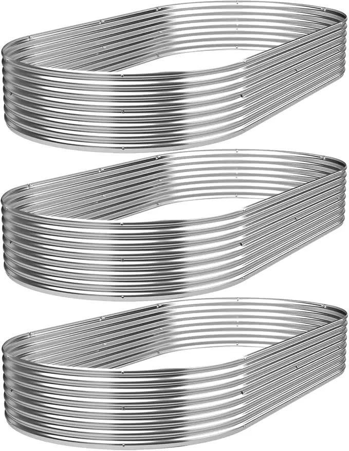 3 Pack 6x3FT Galvanized Raised Garden Bed Outdoor,Metal Garden Bed for Vegetables,Steel Raised Beds for Gardening,Above Ground Garden Box for Flower-QIA by GreenHaven Gardens